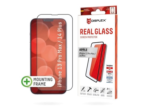 Displex 01704, Apple, iPhone 13 Pro Max/ iPhone 14 Plus, Asennus kuivana, Iskunkestävä, Naarmuuntumisenkestävä, Pölynkestävä, Läpinäkyvä, 1 kpl