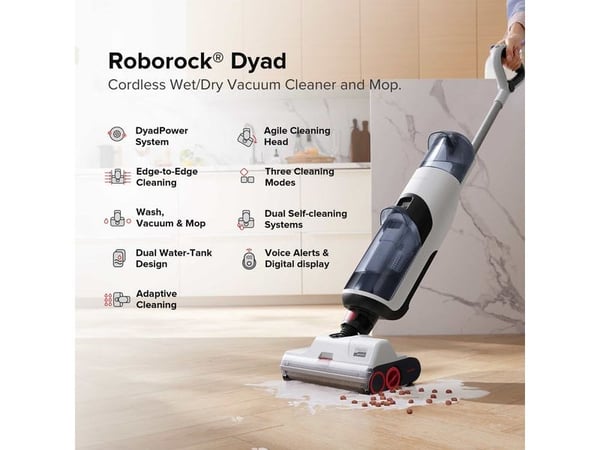 Roborock WD1S1A51-01, Pussiton, Musta, Punainen, Valkoinen, Suorakulmainen, Kuiva ja märkä, LED, Lenkkikahva