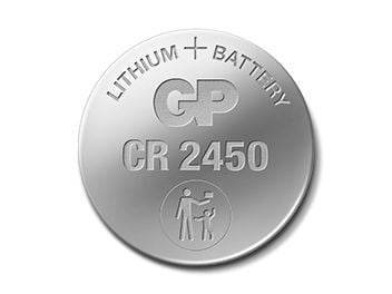 GP Batteries Lithium CR2450, Engangsbatteri, CR2450, Lithium-Manganese Dioxide (LiMnO2), 3 V, 2 stykker, Kromfarget