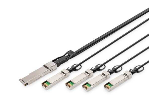 DIGITUS - Direkte 40GBase-koblingskabel - QSFP+ (hann) til SFP+ (hann) - 3 m - SFF-8431/SFF-8432/SFF-8436/SFF-8472