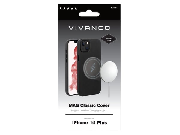 Vivanco Mag Classic, Etui, Apple, iPhone 14 Plus, 17 cm (6.7"), Svart