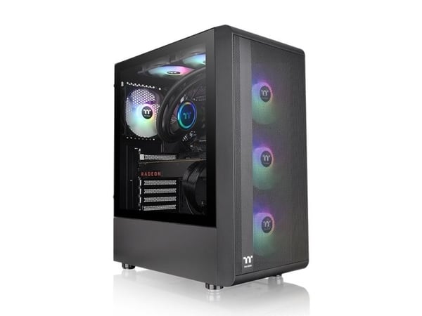 Thermaltake S Series S200 TG ARGB - Mid tower - ATX - sidepanel med vindu (herdet glass) - ingen strømforsyning (PS/2) - svart - USB/lyd