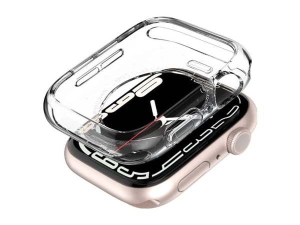 Spigen Liquid Crystal, Etui, Smartklokke, Gjennomsiktig, Apple, Apple Watch Series 7 (45mm) / SE / 6 / 5 / 4 (44mm), Termoplastisk polyuretan (TPU)