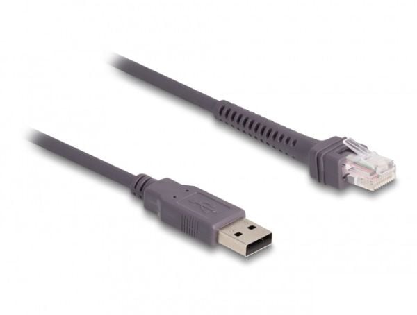Delock - Strekkodeskannerkabel - USB-type A (hann) til RJ-50 (hann) - 2 m - grå