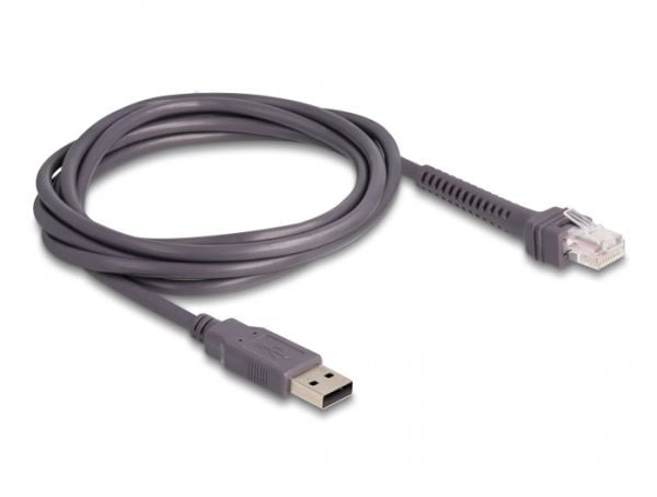 Delock - Strekkodeskannerkabel - USB-type A (hann) til RJ-50 (hann) - 2 m - grå