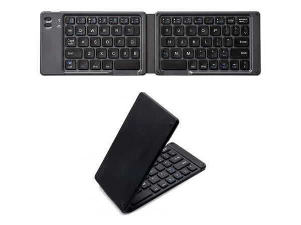TECHly - Tastatur - foldable, for tablet and smartphone - trådløs - Bluetooth 3.0, USB - QWERTY - USA - svart