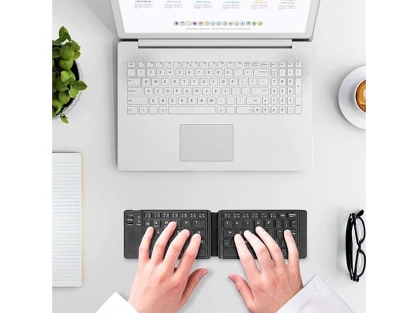 TECHly - Tastatur - foldable, for tablet and smartphone - trådløs - Bluetooth 3.0, USB - QWERTY - USA - svart