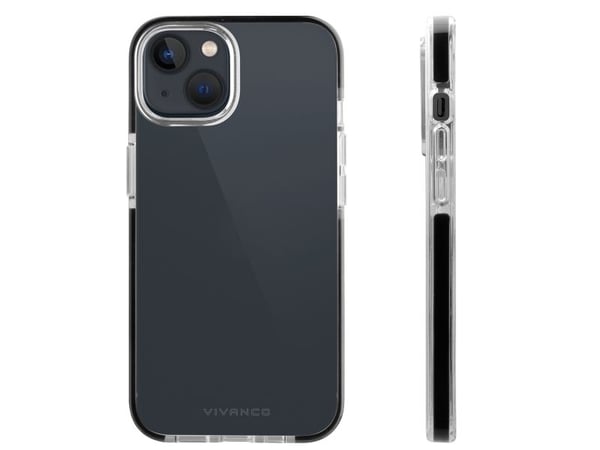 Vivanco Rock Solid, Suojus, Apple, iPhone 14 Plus, 17 cm (6.7"), Musta, Läpinäkyvä