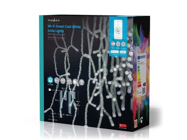 Nedis SmartLife Dekorativ LED | Wi-Fi | Kaltweiss | 400 LED-er | 8,00 m | Android™ / IOS
