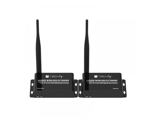 Techly IDATA HDMI-WL55, 1920 x 1080 piksler, AV-sender og -mottaker, 50 m, Ledning & Trådløs, Sort, HDCP