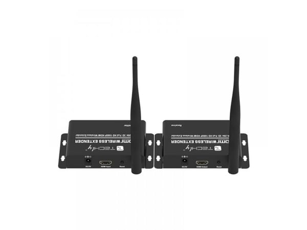 Techly IDATA HDMI-WL55, 1920 x 1080 piksler, AV-sender og -mottaker, 50 m, Ledning & Trådløs, Sort, HDCP