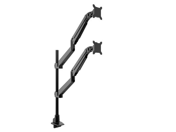 Multibrackets M - Monteringssett (skrivebordsklemmemontering, 2 leddarmer) - gassheis - for 2 LCD-skjermer - VESA, dobbelstablet stang - aluminium ...
