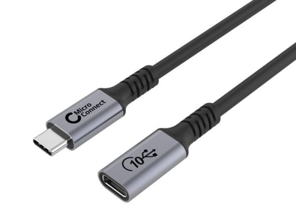 Premium USB-C-kaapelin jatke 2m 10Gbps, 100W, USB 3.2 Gen