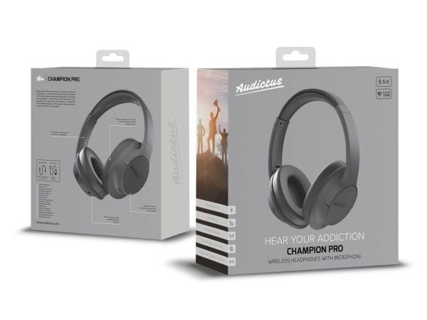 Audictus Champion Pro, Trådlös, Samtal/musik, Headset, Svart