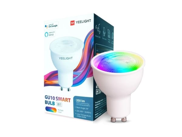 Yeelight Smart W1 - LED-spotlight - GU10 - 4.5 W (motsvarande 28 W) - klass F - 16 miljoner färger - 2700-6500 K