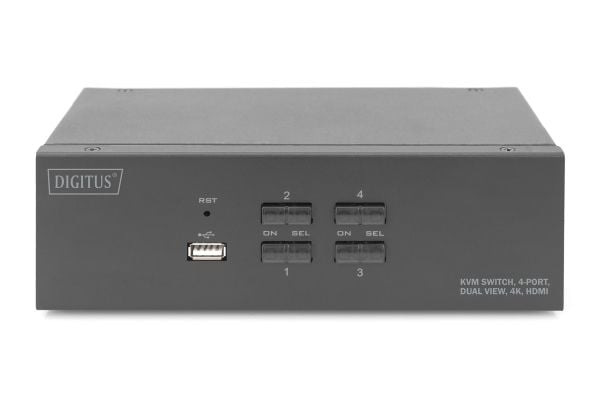 DIGITUS - KVM / lyd / USB-svitsj - 4 x KVM port(s) - 1 lokalbruker - stasjonær