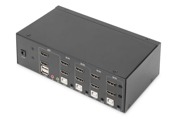 DIGITUS - KVM / lyd / USB-svitsj - 4 x KVM port(s) - 1 lokalbruker - stasjonær