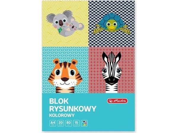 Herlitz tegneblokk A4/20K farge Cute Animals (10 stk)