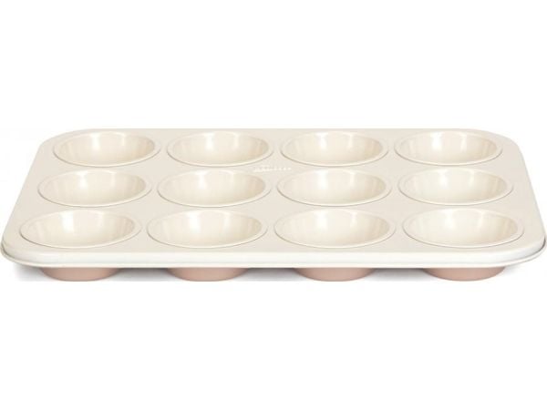 Patissemuffinsform 35 x 27 cm stål kobber/hvit