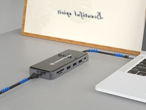 Conceptronic DONN15G, Koblet med ledninger (ikke trådløs), USB 3.2 Gen 1 (3.1 Gen 1) Type-C, 100 W, 1000 Mbit/s, Grå, MicroSD (TransFlash), SD
