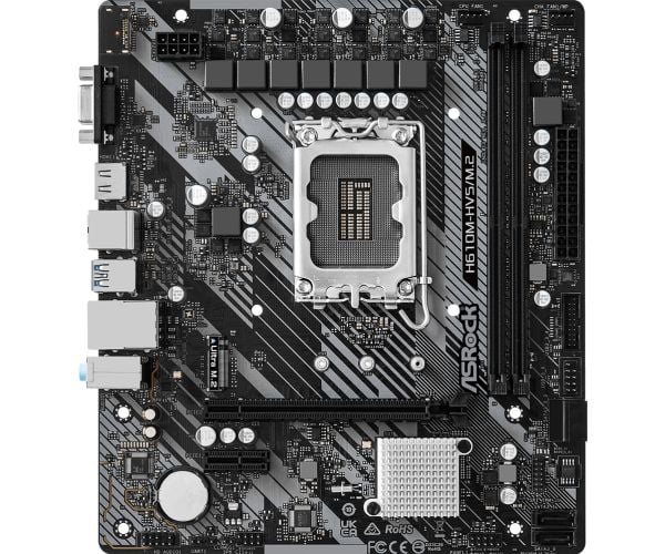 ASRock H610M-HVS/M.2 R2.0 - Hovedkort - micro ATX - LGA1700-sokkel - H610 Chipset - USB 3.2 Gen 1 - Gigabit LAN - innbygd grafikk (CPU kreves) - HD...