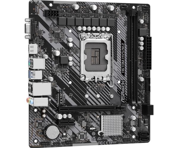 ASRock H610M-HVS/M.2 R2.0 - Hovedkort - micro ATX - LGA1700-sokkel - H610 Chipset - USB 3.2 Gen 1 - Gigabit LAN - innbygd grafikk (CPU kreves) - HD...