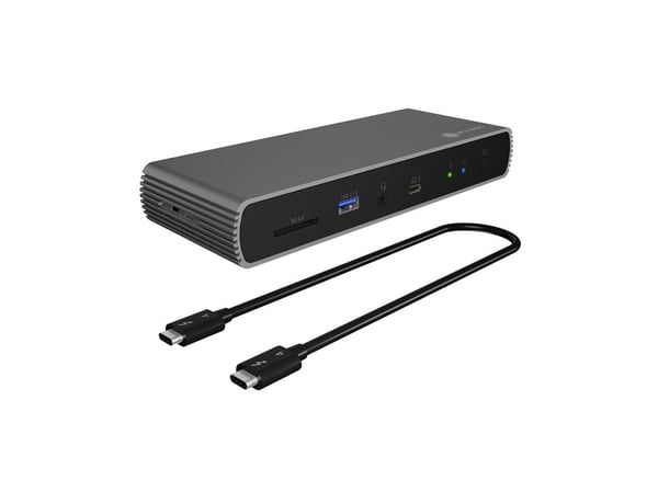 ICY BOX IB-DK8801-TB4 - Dokkingstasjon - USB-C / Thunderbolt 4 - HDMI, DP - 1GbE - 135 watt