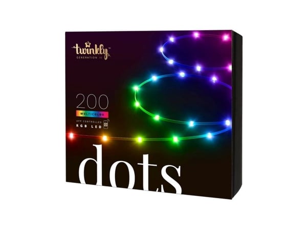 Twinkly Dots - Stringlys - LED - klasse G - RGB-lys - svart
