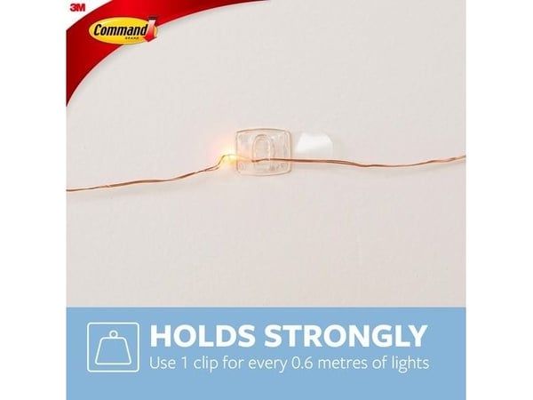 3M Command gennemsigtige dekorationsclips med gennemsigtige strips