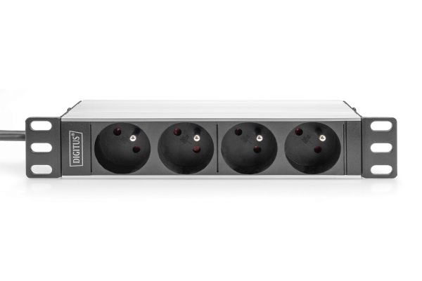 DIGITUS - Strømfordelerenhet (kan monteres i rack) - AC 230 V - 4000 watt - inngang: power CEE 7/7 - utgangskontakter: 4 (CEE 7/5) - 1U - 10" - 2 m...