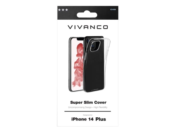 Vivanco Super Slim, Suojus, Apple, iPhone 14 Plus, 17 cm (6.7"), Läpinäkyvä
