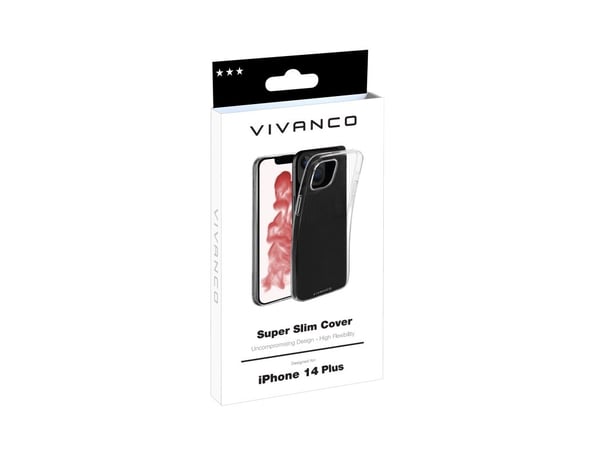 Vivanco Super Slim, Suojus, Apple, iPhone 14 Plus, 17 cm (6.7"), Läpinäkyvä