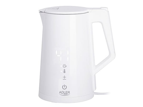 Adler AD 1345, 1,7 l, 1850 W, Vit, Vattennivå indikator, Hålla sig varm funktion