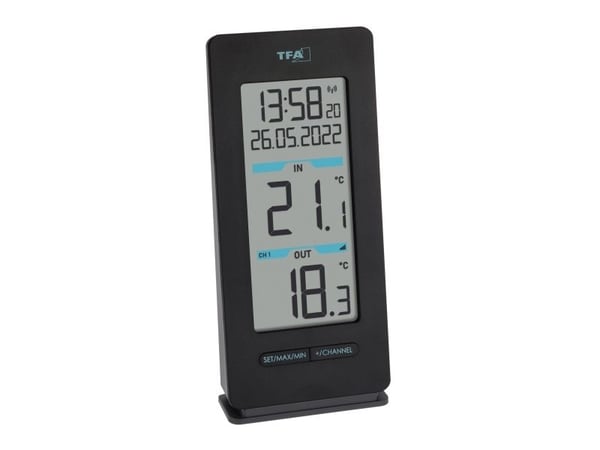 TFA-Dostmann 30.3072.01, Inne/Ute, Digitalt, Sort, Hvit, Rektangulær, °C, -40 - 60 °C