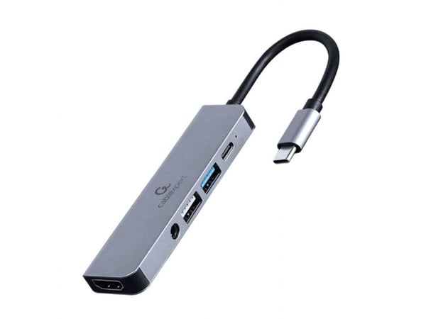 Cablexpert A-CM-COMBO5-02 - Dokkingstasjon - USB-C 3.1 - HDMI - 1GbE