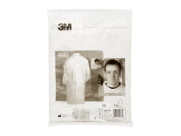 3M 4440, Hvit, L, Voksen, Unisex, Uten bentildekning, Glidelås