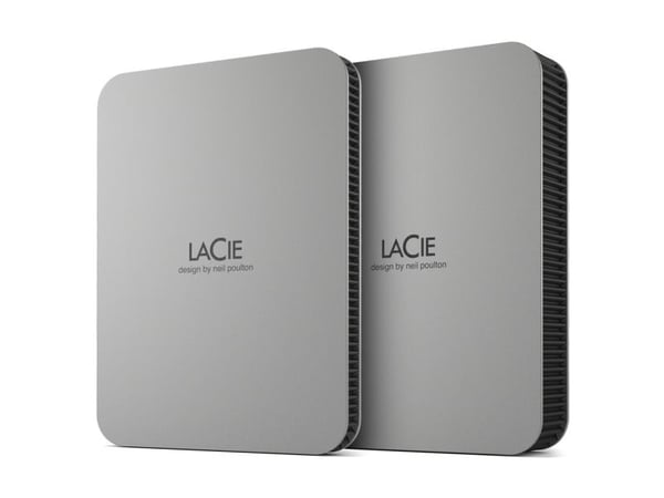LaCie Mobile Drive STLP5000400 - Harddisk - 5 TB - ekstern (bærbar) - USB 3.2 Gen 1 (USB-C kontakt) - månesølv