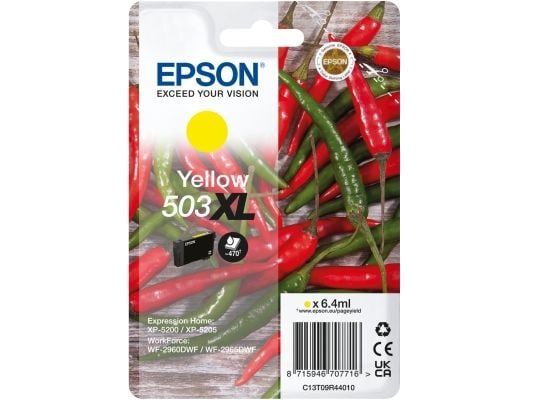 Epson 503XL Singlepack - 6.4 ml - XL - gul - original - blære med RF/lyd-alarm - blekkpatron - for Expression Home XP-5200, XP-5205; WorkForce WF-2...