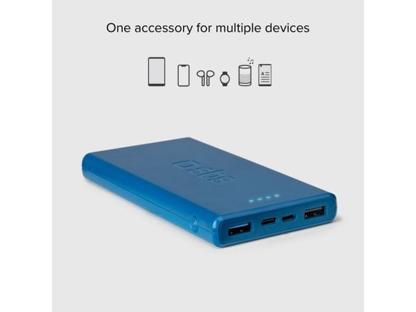 SBS hurtigtopladende powerbank. 10,000 mAh. Blå