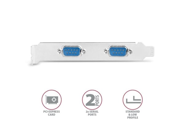 AXAGON PCEA-S2N - Seriell adapter - PCIe 2.0 x16 - RS-232 x 2