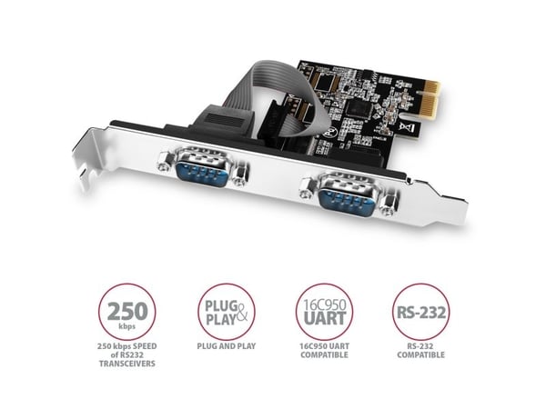 AXAGON PCEA-S2N - Seriell adapter - PCIe 2.0 x16 - RS-232 x 2