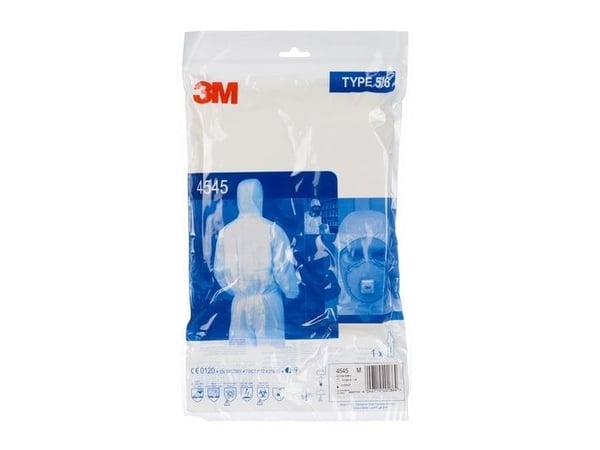3M 4545, Vit, L, Vuxen, Unisex, Dragkedja, Front