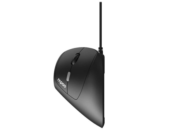 Rapoo EV200 - Vertikal mus - ergonomisk - optisk - 3 knappar - kabelansluten - USB 3.0 - svart