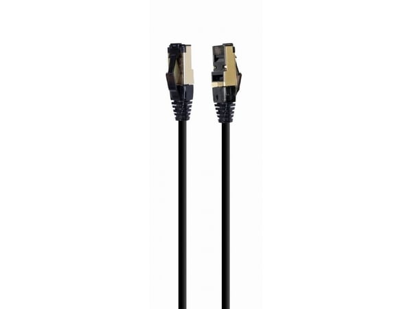 Cablexpert - Koblingskabel - RJ-45 (hann) til RJ-45 (hann) - 1 m - S/FTP - CAT 8 - halogenfri, formstøpt, uten hindringer - svart