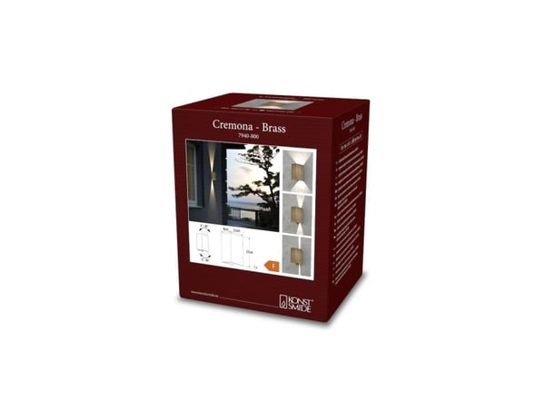 Konstsmide 7940-800, Appeared, Rektangel, 2 pære(r), IP54, Messing