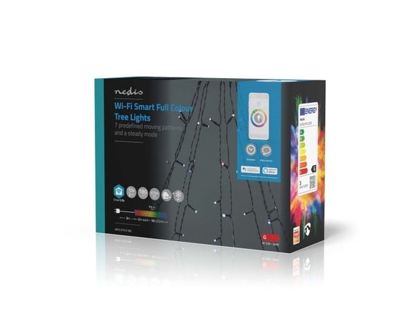 Nedis SmartLife - Kjedelys - LED - 6 LED/m - 5,7 W - Klasse G - RGB-lys - tre - svart - for P/N: PEBX01OG, PESTD01OG