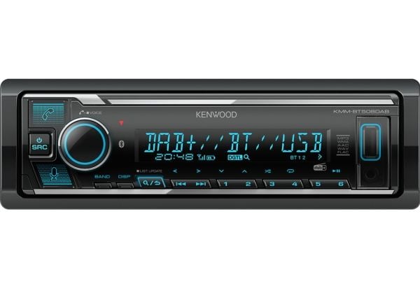 Kenwood Electronics KMM-BT508DAB, Musta, 1 DIN, 200 W, 50 W, 24 t, AAC, FLAC, MP3, WAV, WMA