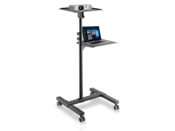 Brakett TECHLY universal justerbar vogn for laptop Projektor med hylle Sort
