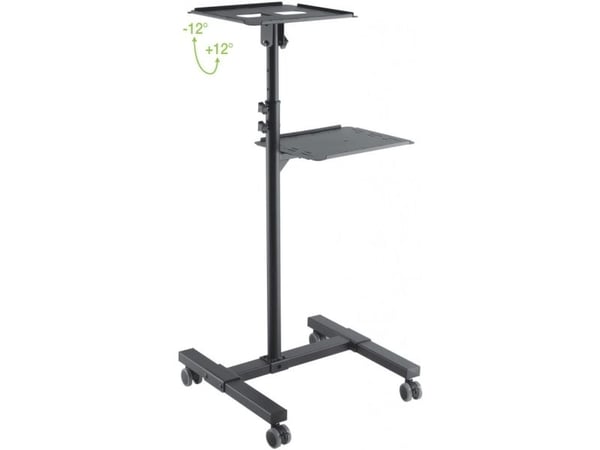 Brakett TECHLY universal justerbar vogn for laptop Projektor med hylle Sort