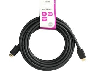 Deltaco HU-50-LSZH, 5 m, HDMI Type A (Standard), HDMI Type A (Standard), 7680 x 4320 piksler, Svart